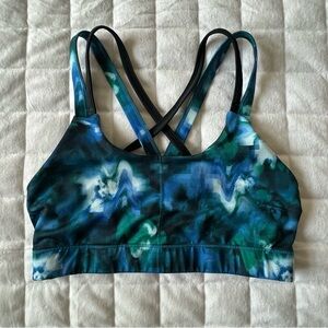 Champion DuoDry + Sports Bra with Strappy Back - Blue and Green hues - size XS
